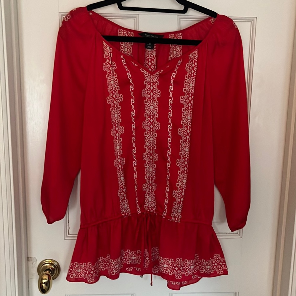 White House|Black Market red blouse (medium)